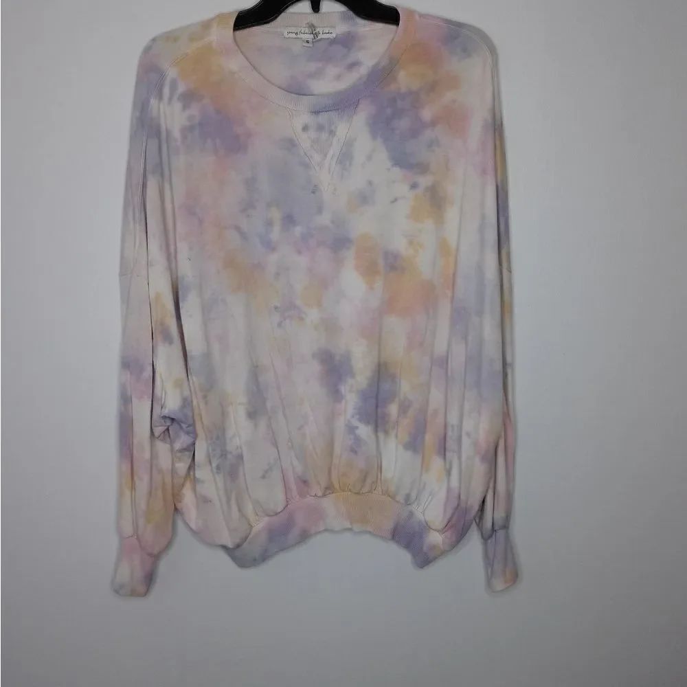 Young Fabulous & Broke Juliette Purple Pink Tie Dye Top Size Small